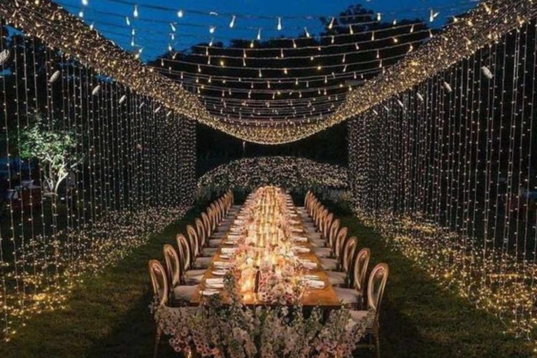 Beautiful party lights illuminating an occasion.