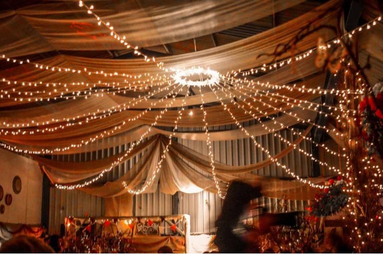 Sparkling fairy string lights brightening up a party.