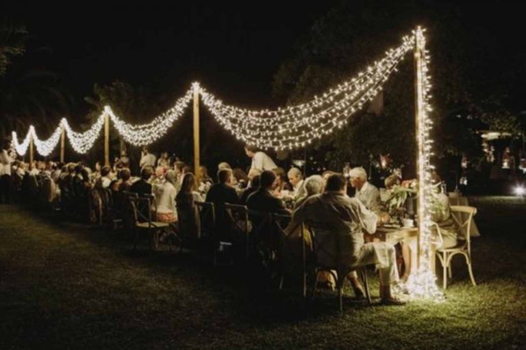 Sparkling fairy string lights brightening up a special occasion.