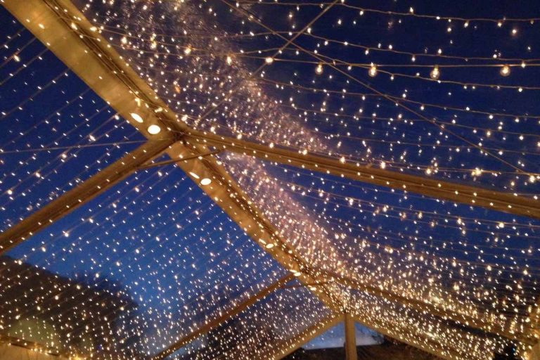 Sparkling fairy lighting lightening up an occasion.