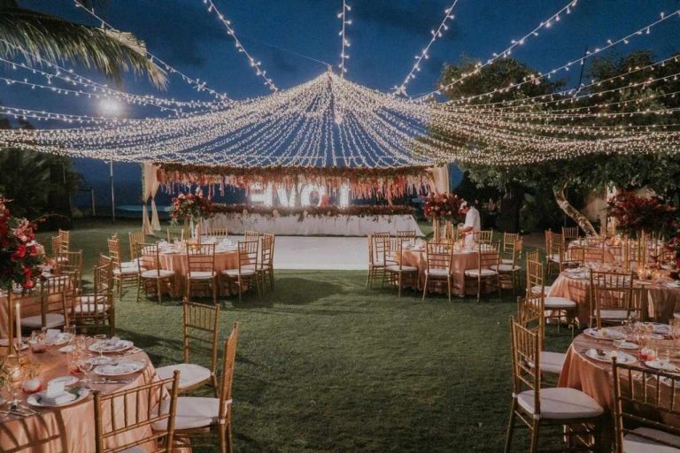 Mesmerizing party lights illuminating an occasion.