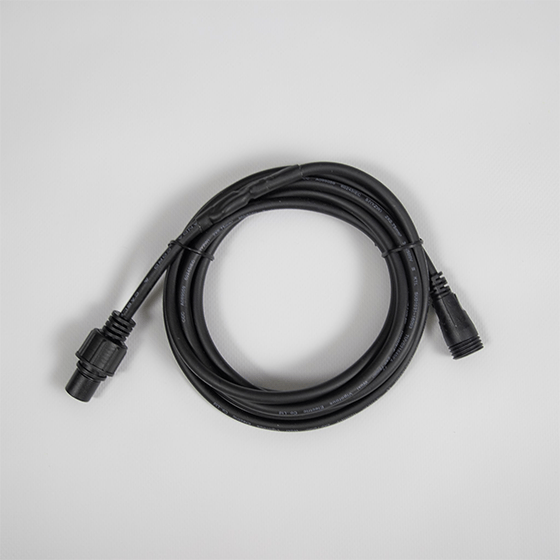 Festoon light extension cable in black on white background